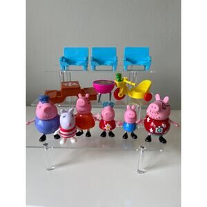 Peppa Pig Figures and Accessories Toy Lot Picnic Table Barbecue Chairs Trike
